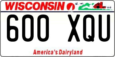 WI license plate 600XQU