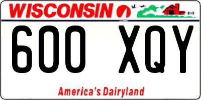 WI license plate 600XQY