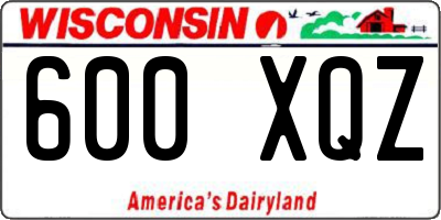 WI license plate 600XQZ