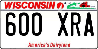WI license plate 600XRA