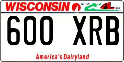 WI license plate 600XRB