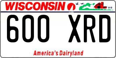 WI license plate 600XRD