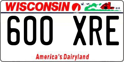 WI license plate 600XRE