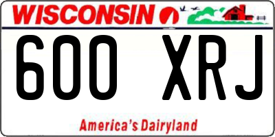WI license plate 600XRJ