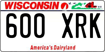 WI license plate 600XRK