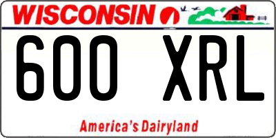WI license plate 600XRL