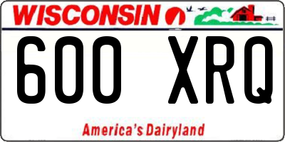 WI license plate 600XRQ
