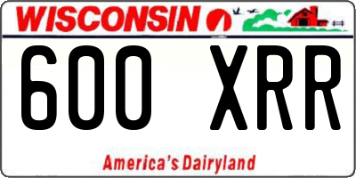 WI license plate 600XRR