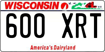 WI license plate 600XRT