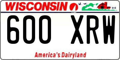 WI license plate 600XRW