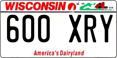 WI license plate 600XRY