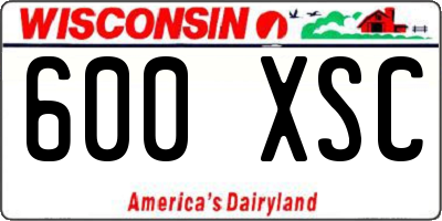 WI license plate 600XSC