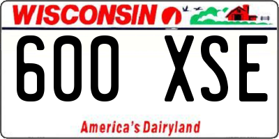 WI license plate 600XSE