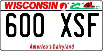 WI license plate 600XSF
