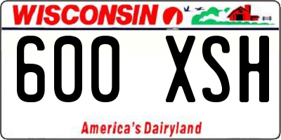 WI license plate 600XSH