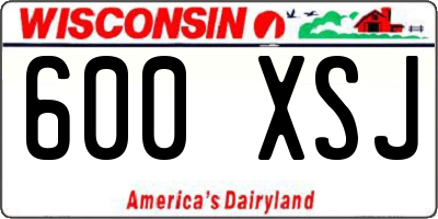 WI license plate 600XSJ