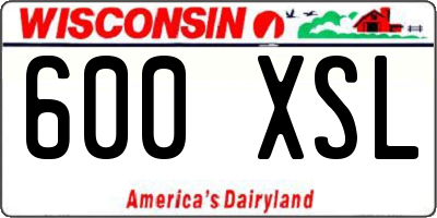 WI license plate 600XSL