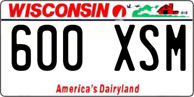 WI license plate 600XSM
