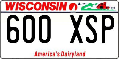 WI license plate 600XSP