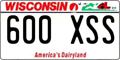WI license plate 600XSS
