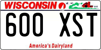WI license plate 600XST