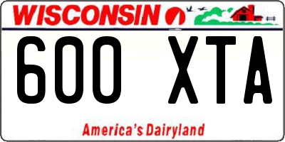 WI license plate 600XTA