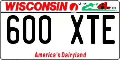 WI license plate 600XTE