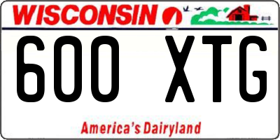 WI license plate 600XTG