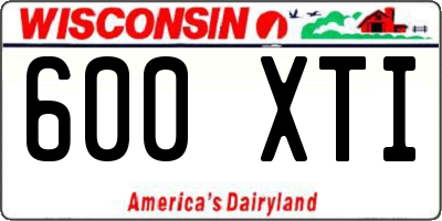 WI license plate 600XTI