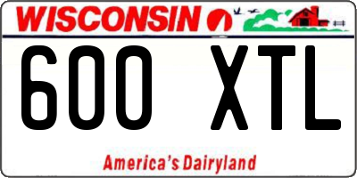 WI license plate 600XTL
