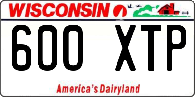 WI license plate 600XTP