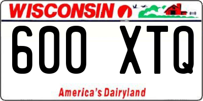 WI license plate 600XTQ