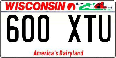 WI license plate 600XTU