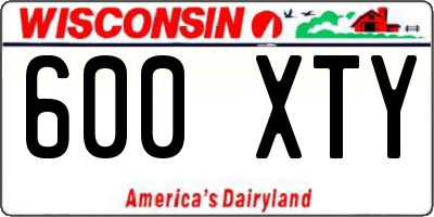 WI license plate 600XTY