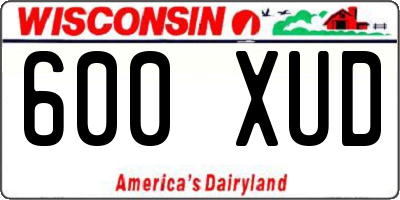 WI license plate 600XUD