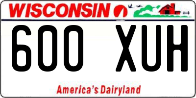WI license plate 600XUH
