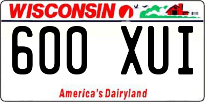 WI license plate 600XUI