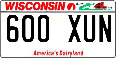 WI license plate 600XUN