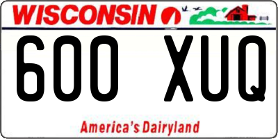 WI license plate 600XUQ