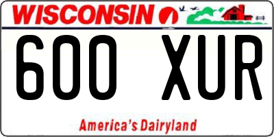 WI license plate 600XUR