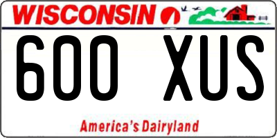 WI license plate 600XUS