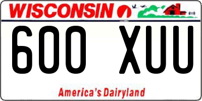 WI license plate 600XUU