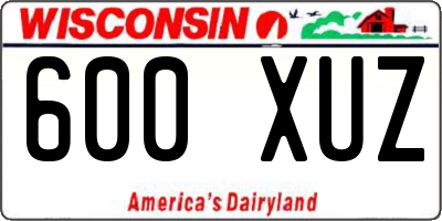WI license plate 600XUZ
