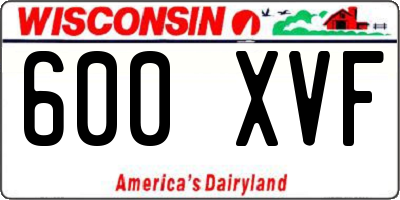 WI license plate 600XVF