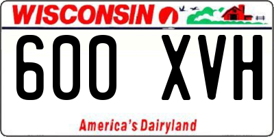 WI license plate 600XVH
