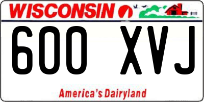 WI license plate 600XVJ
