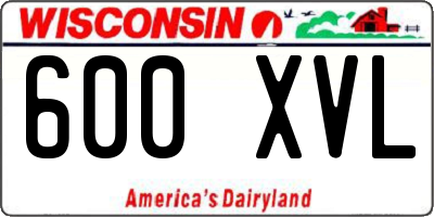 WI license plate 600XVL
