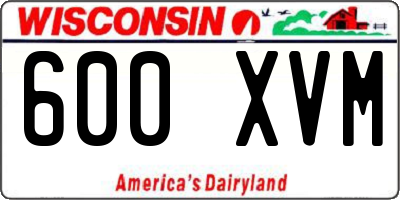 WI license plate 600XVM