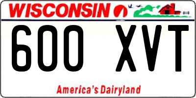 WI license plate 600XVT