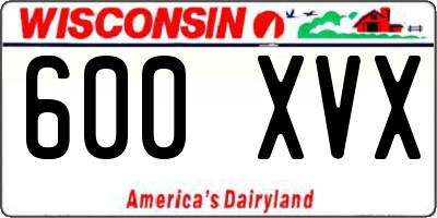 WI license plate 600XVX
